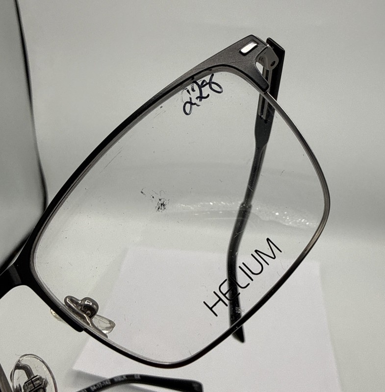 Helium Eyeglasses FRAMES ONLY HE4491 MBLK Black Rectangle Half Rim 54-17-142 gallery