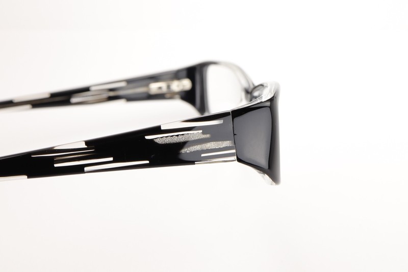 MARCHON NYC DAKOTA 001 Polished Black on Clear 52-16-135 Frames Flex Hinge L472 gallery