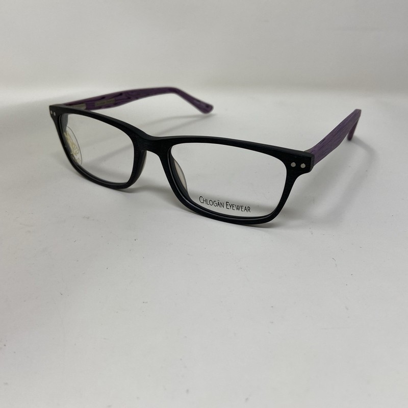 CHLOGAN EYEWEAR 9000 52-17-138 PURPLE BLACK WOOD FLEX HINGE HR94 gallery