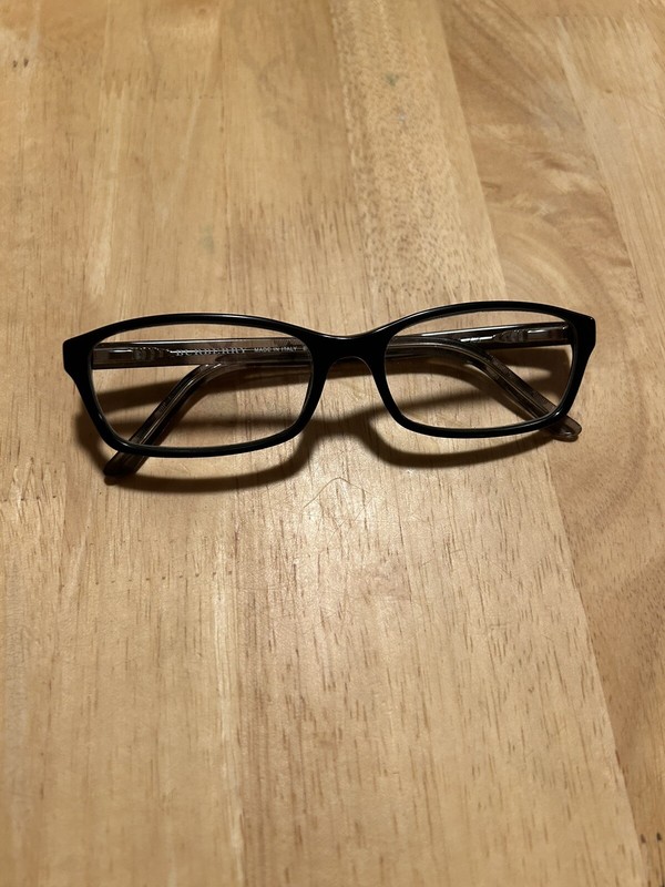 Burberry Eyeglasses B 2073 3164 Black/Gray Plaid Rectangular Italy 53[]16 135