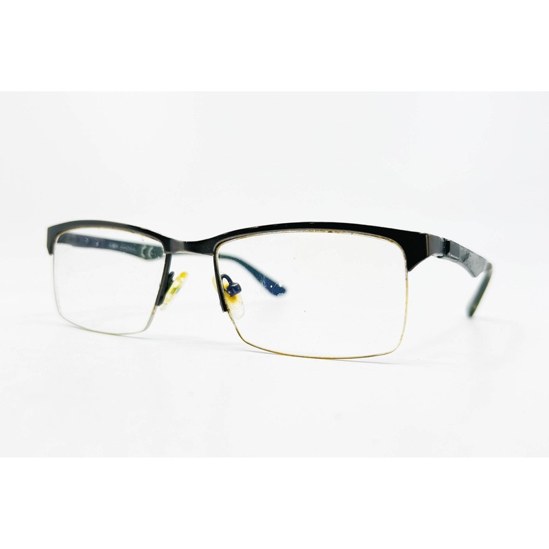 Link Occhiali Eyeglasses Men Black Green Semi Rimless 4076 52-17-140