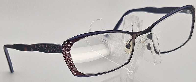 Caviar M1769 C43 Eyeglasses Purple Frame Pink Crystal Accent Italy 53-17-135 E8