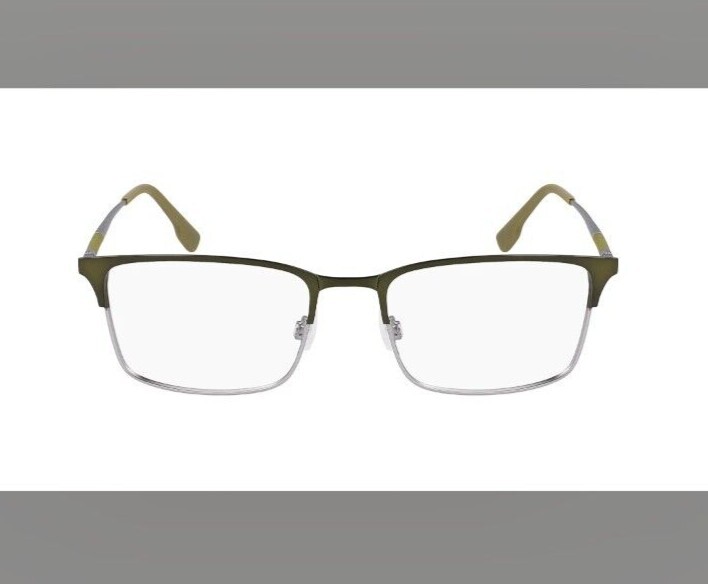 Flexon E1132 Eyeglasses Men Matte Moss/Silver Rectangle 54mm New & Authentic