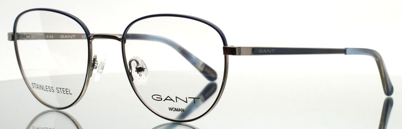 GANT GA4088 090 Navy Silver Womens Round Full Rim Eyeglasses 49-18-140 B:43