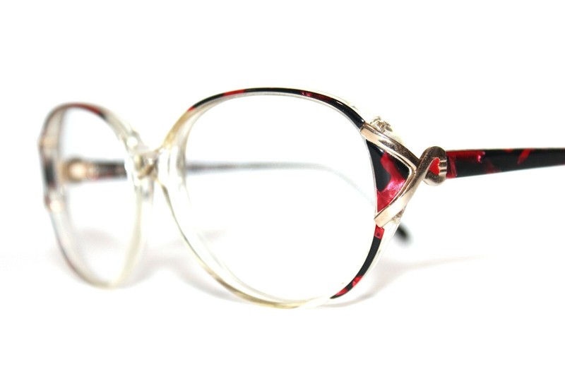 NEW VINTAGE KENMARK BARBARA SPRING RED CRYSTAL EYEGLASSES WOMAN RX 55-16-135 MM gallery
