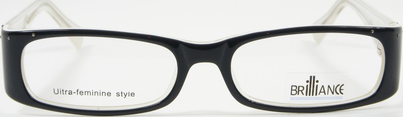 Brilliance 3338 BLACK / WHITE Acetate Eyeglasses Glasses Frame 50-16-140 NEW