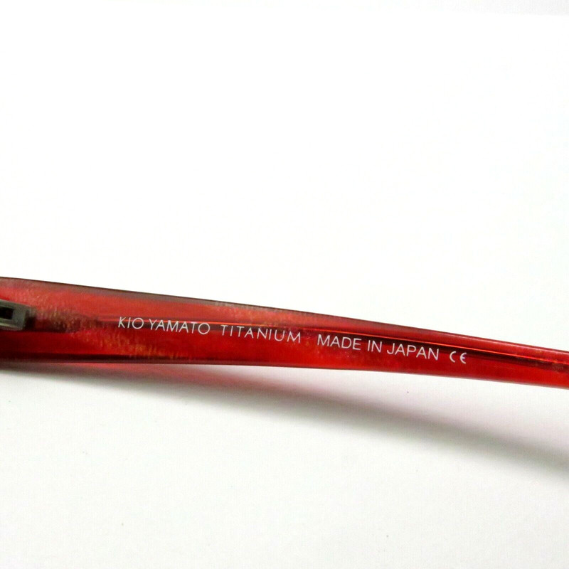 KIO YAMATO Titanium EYEGLASSES KT-266 scarlet red temples 53-18-140 gallery