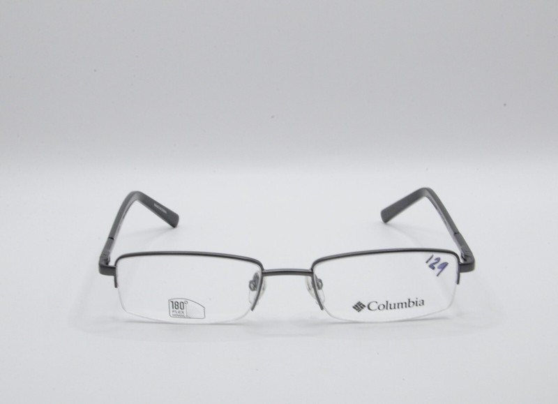 COLUMBIA RAVEN RECTANGULAR HALF RIM EYEGLASS FRAMES GRAY 48-17-125 NEW