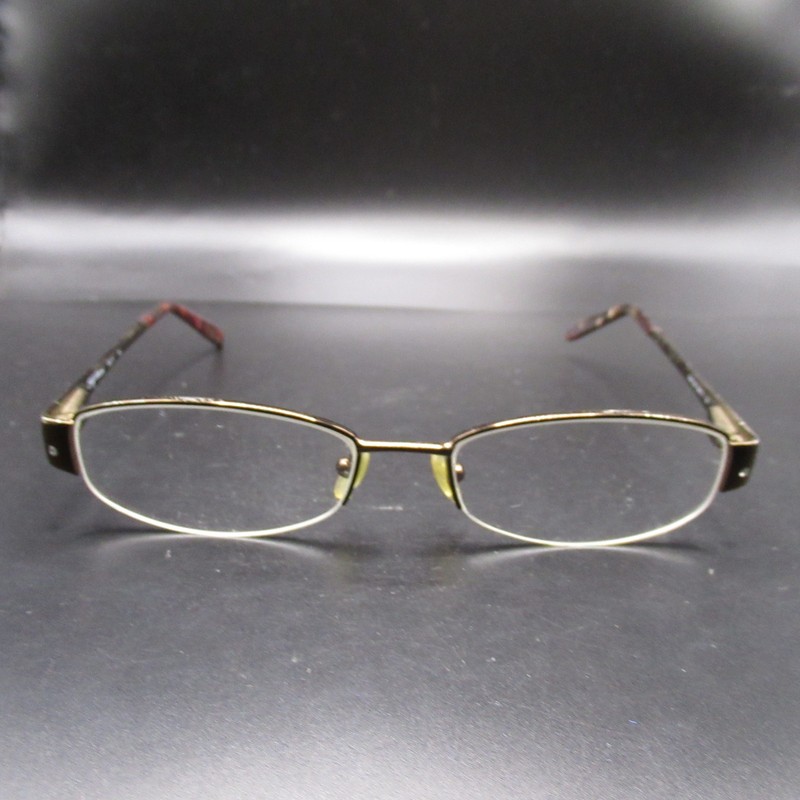 Sally Hansen Sally 14 Semi-Rimless Eyeglass Frames Gold Brown 51-17-135