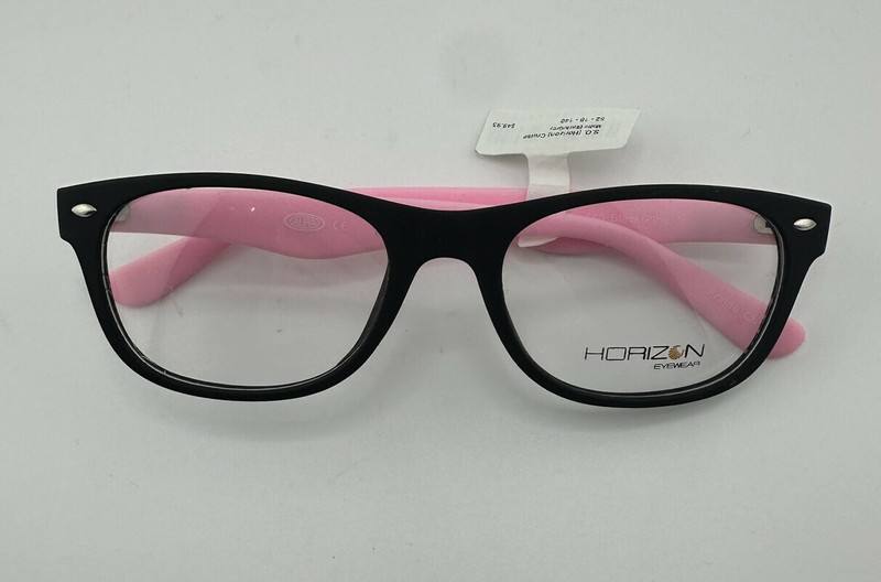 HORIZONE EYEWARE S.O. HORIZONE CRUISE BLACK AND PINK EYEGLASSES 52-18-140