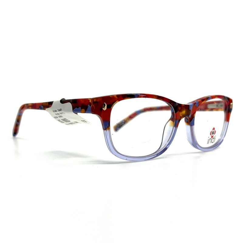 Indi KG9003 PU Kids Eyeglasses Frames Multi-color Clear 46-16-125 a3