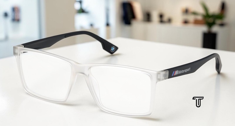 BMW MOTORSPORT BS5003 026 Crystal Demo Lens 57 mm Square Men’s Eyeglasses
