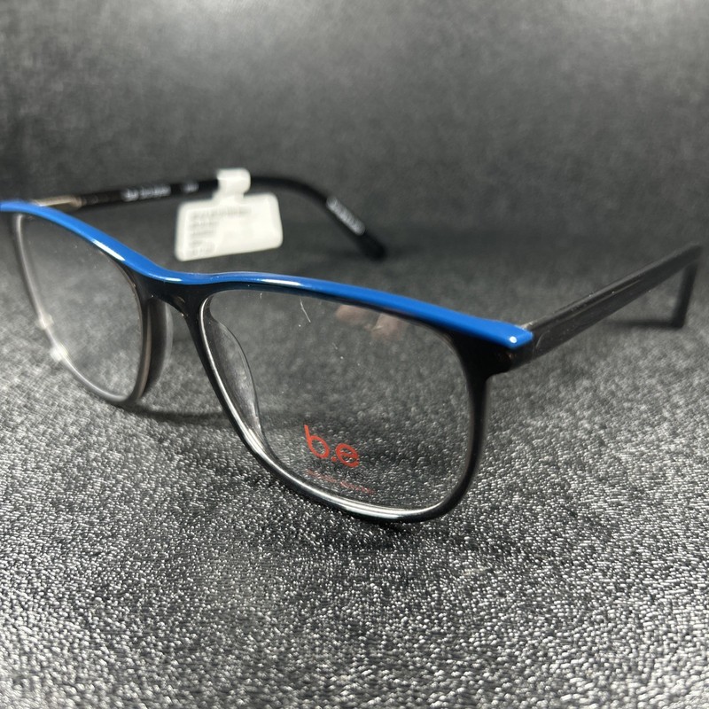 NEW B.E. Bio Eyes Eyeglasses BE126 Crystal Gray / Blue Top 55-17-148