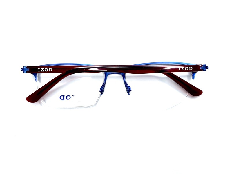 New IZOD Blue Matte Metallic Rectangular Glasses Italy IZ 2109 55 17 140 gallery