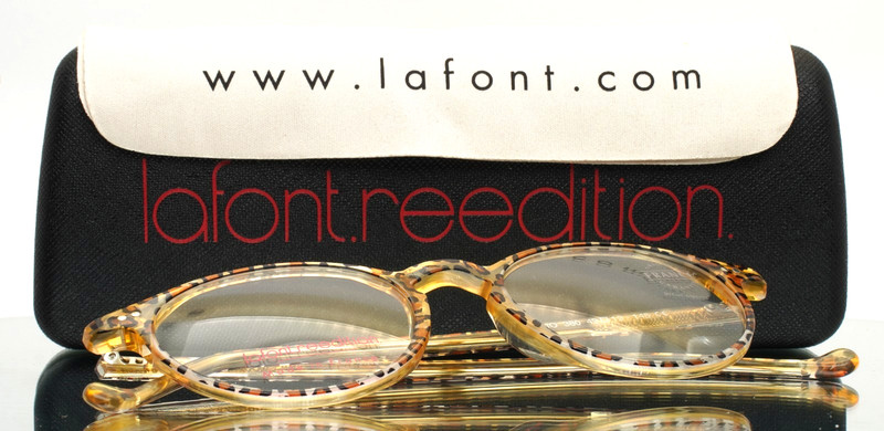 JEAN LAFONT Folio 380 Cheetah Print Womens Round Eyeglasses 49-19-145 B:41 A