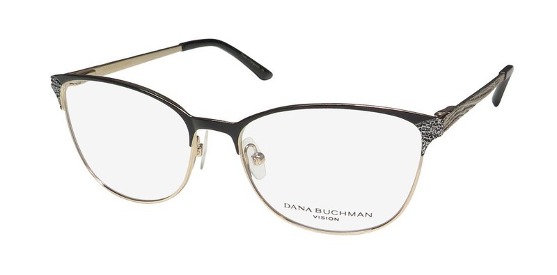 NEW DANA BUCHMAN HEATHER EYEWEAR METAL & PLASTIC BK CAT EYE 51-15-135 WOMENS