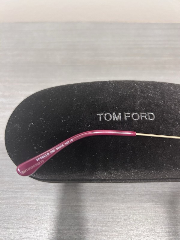 TOM FORD TF5840B 066 Gold Red Enamel Blue Block Optical Style Eyeglasses 5840 gallery
