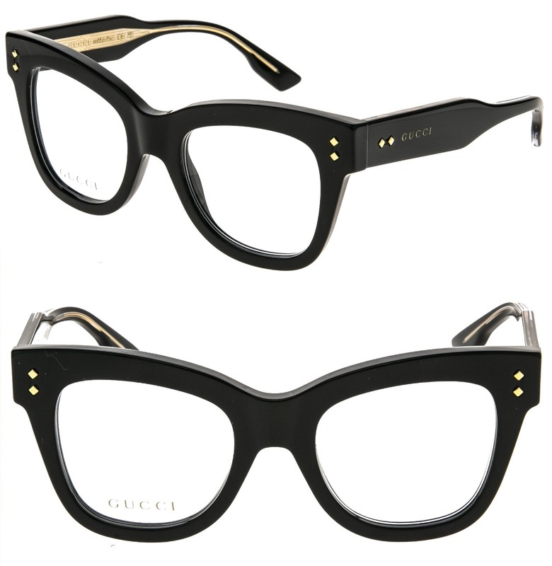 GUCCI GG1082O Authentic 1082 Black Diamond Pin Eyeglasses 50mm Optical Frame 001