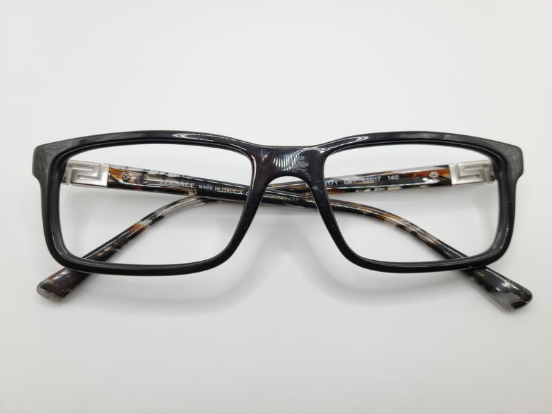 Versace 3171 Womens Rectangular Eyeglasses Frames – Black and Clear 53□17-140
