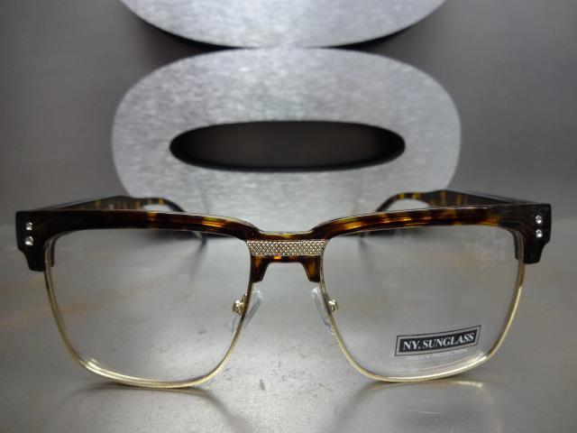 Men Women VINTAGE RETRO Style Clear Lens EYE GLASSES Tortoise Gold Fashion Frame gallery