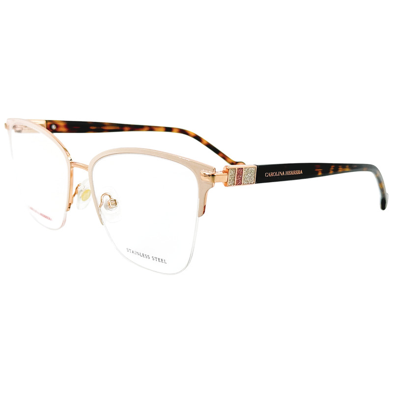 Carolina Herrera HER0193 Womens Metal Eyeglass Frame 0EYR Gold Pink 56-17