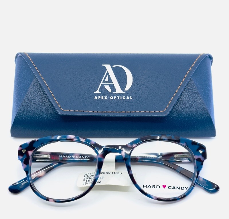 NEW HARD CANDY HC26 TTBLU Blue Tortoise Womens Panto Eyeglasses 48-21-140 B:40