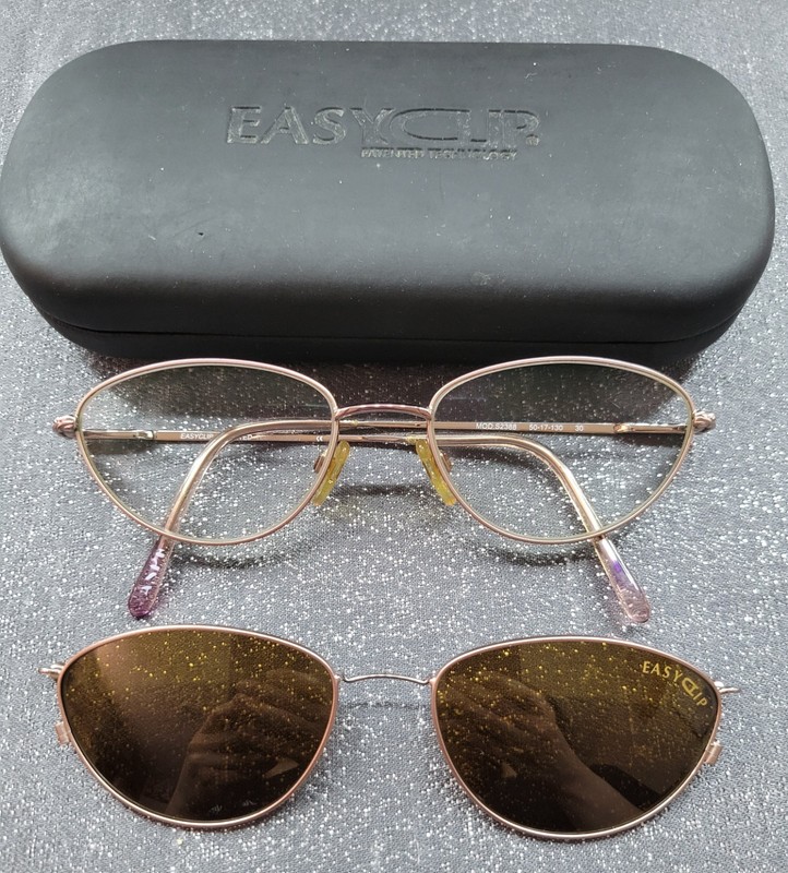 Easyclip Patented Technology Blush Color Metal Eyeglasses & Extra Pair