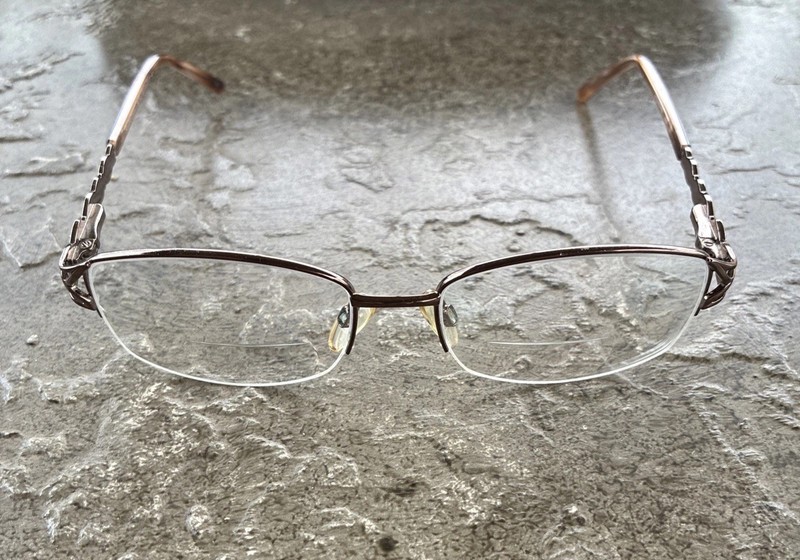 Sophia Loren Square Gold Brown Eyeglasses Frame Only