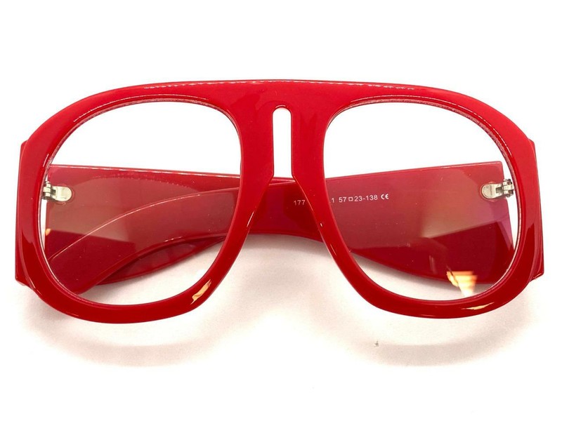 OVERSIZED EXAGGERATED Classic Retro Clear Lens EYE GLASSES Large Thick Red Frame gallery