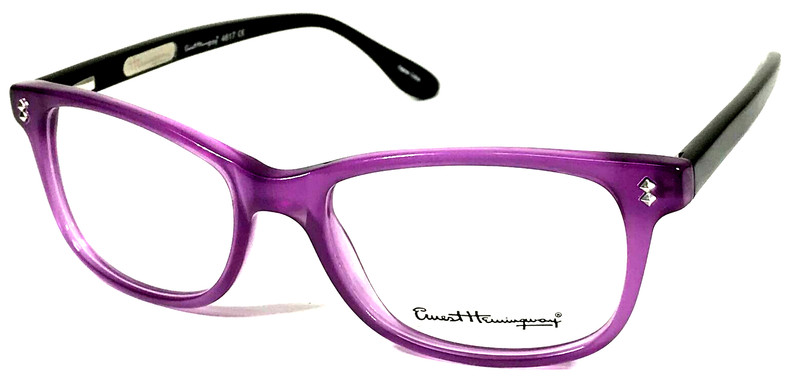 ERNEST HEMINGWAY 4617 PUB NOS Purple Crystal/Black Eyeglasses Frame 52-17-140