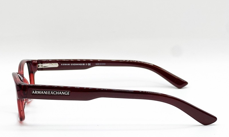 NEW ARMANI EXCHANGE AX 3017 8118 BURGUNDY TRANSPARENT/BURGUNDY EYEGLASSES 52-16 gallery