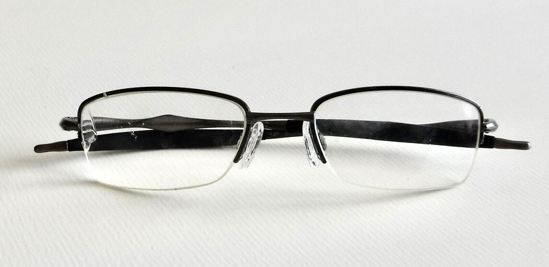 Oakley Sculpt 2.0 Eyeglasses Brushed Chrome Half Rim Frames 50-18-139 gallery
