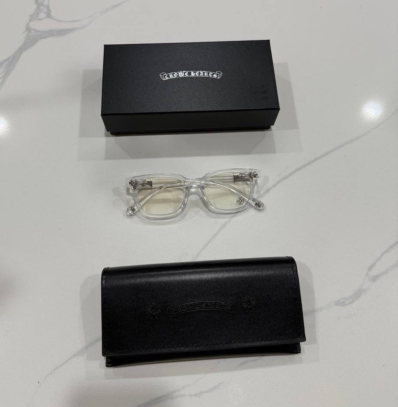 Chrome Hearts Clear Plastic Full Rim Eyeglass Frames w/ Case & Box