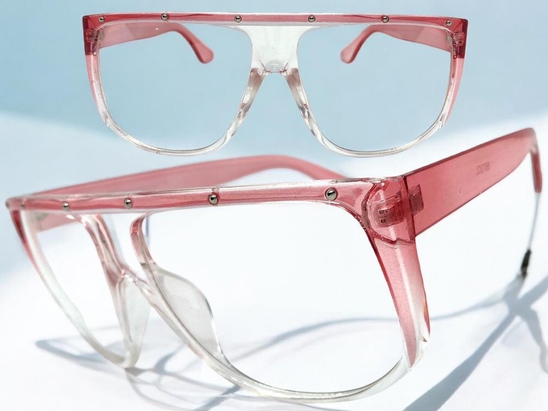 Oversized Vintage Retro Style Clear Lens EYE GLASSES Large Big Square Pink Frame