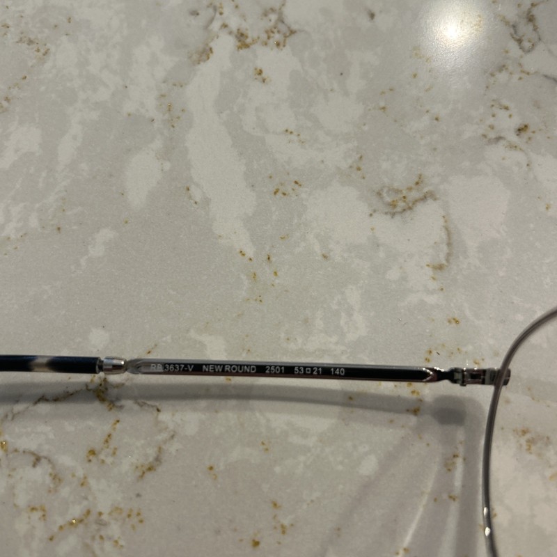 RAY-BAN RB 3637-V NEW ROUND 2501 SILVER GREY AUTHENTIC EYEGLASSES 53-21 gallery