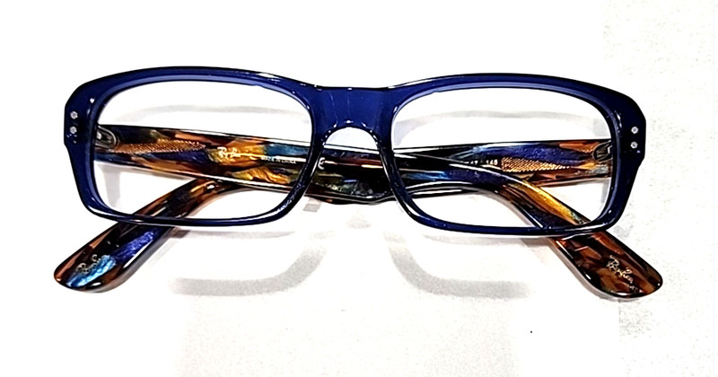 Ray Ban RB5223 5006 Blue Brown Marble Rectangle Eyeglasses 54-17 145 gallery