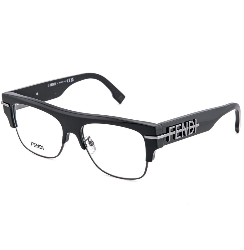 FENDI FENDIGRAPHY HOBO LOGO 50095 001 Black Eyeglasses Optical 53mm FE50095U gallery