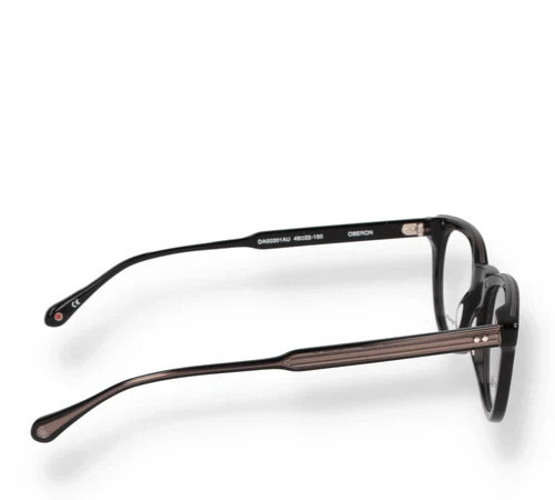 DANSHARI OBERON DA00301AU SHINY BLACK/SILVER TRIM AUTHENT EYEGLASSES 49-22 JAPAN gallery