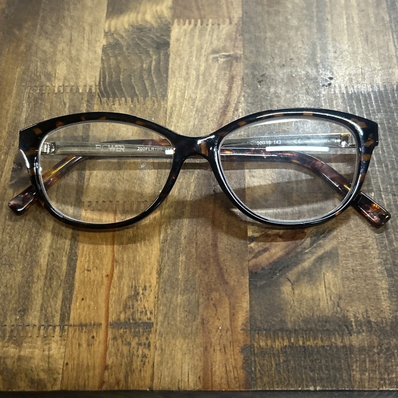 FLOWER Eyeglasses Womens Brown 200 FLR 109 215 Tortoise Shell 50-16-143