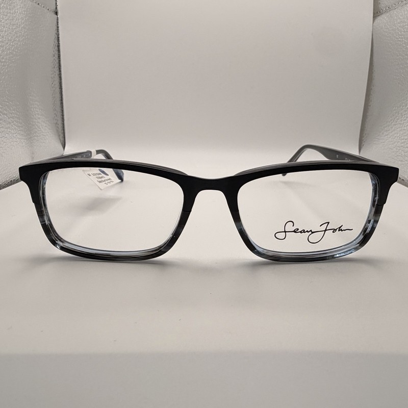SEAN JOHN SJO5102 Slate Blue Striated Eyeglass Frames 57 18 150 NWT $108 MSRP