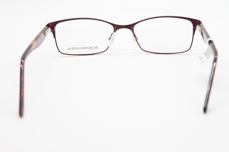 NEW BCBGMAXAZRIA BRYNN WINE DARK RED RECTANGULAR AUTHENTIC EYEGLASSES 54-17 gallery