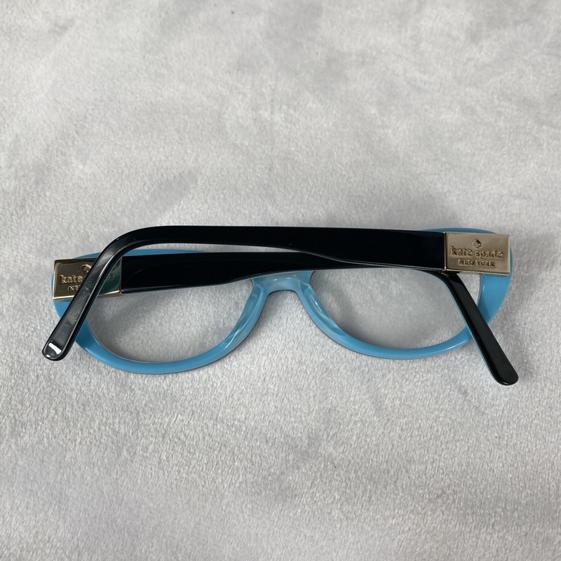 Kate Spade Stephie 0JRH Black Teal Blue Interior Cat Eye Eyeglasses 49 15 135 gallery