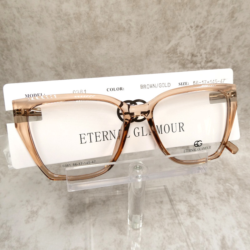 Eternal Glamour Transparent Brown Gold Eyeglasses FRAMES - 0381 56-17-145 NEW! gallery