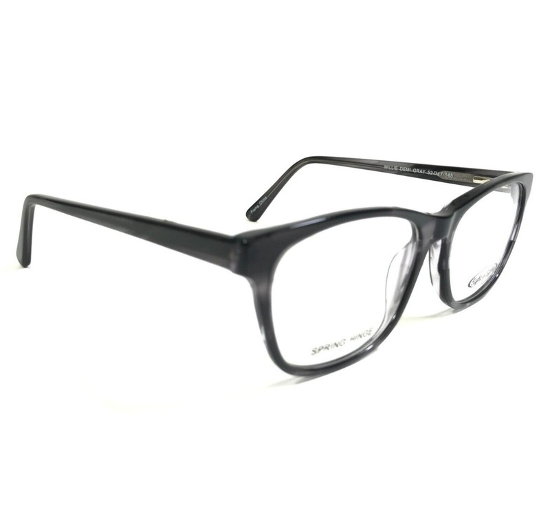 Eight to Eighty Eyeglasses Frames MILLIE DEMI GREY Clear Horn Square 52-17-145 gallery