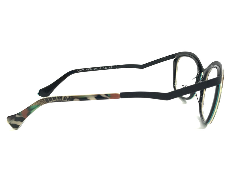 BOZ Eyeglasses Frames DALY 4500 Green Patchwork Black Cat Eye Full Rim 51-18-140 gallery