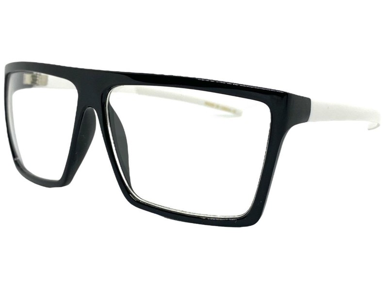 Classy Elegant Modern Contemporary Clear Lens EYE GLASSES Black & White Frame gallery