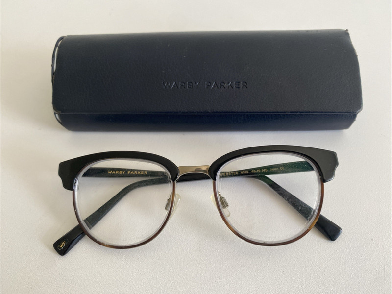 Warby Parker WEBSTER 4100 Frames – 49-19-145 – Jet Black & Oak Barrel