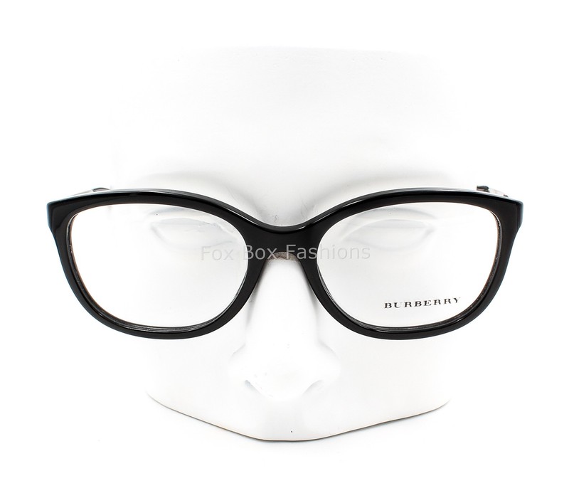 Burberry Eyeglasses B 2148Q Glasses Black Silver Plaid 52-17-135 Display No Case gallery