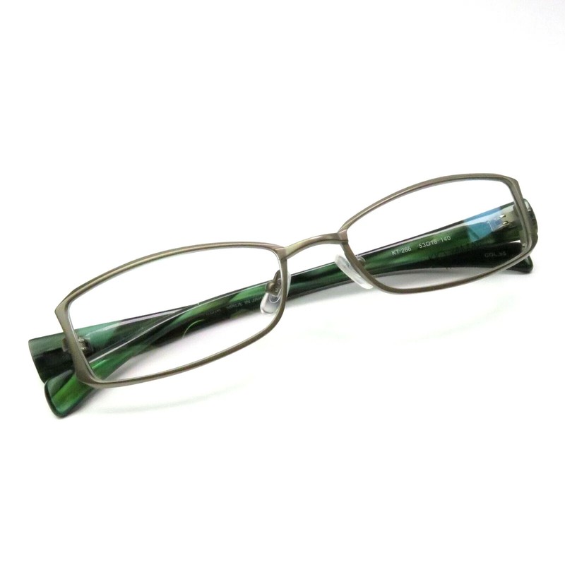 KIO YAMATO EYEGLASSES FRAME KT-266 53-18-140 green topaz slim temples