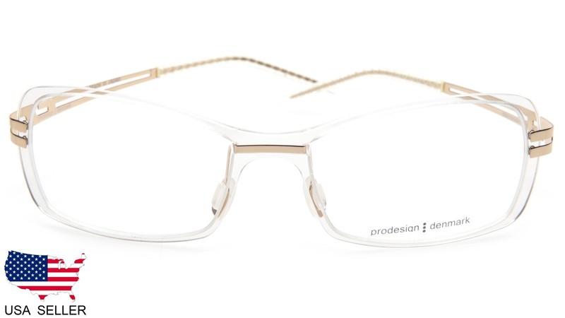 NEW PRODESIGN DENMARK 6502 c.1915 WHITE GOLD EYEGLASSES FRAME 54-17-145 B33mm